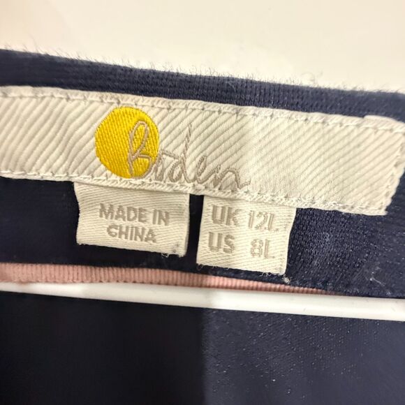 Boden Puff Shoulder Jersey Dress - Navy 8L - Picture 7 of 9